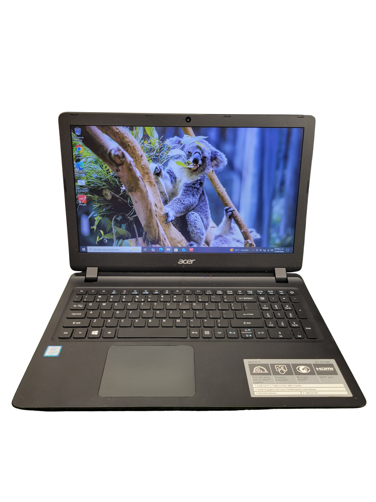 LAPTOP ACER INTEL I3 7MA GEN 4 GB RAM 500 GB SSD
